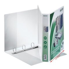   LEITZ Gyűrűs könyv, panorámás, 4 gyűrű, D alakú, 51 mm, A4 Maxi, PP, LEITZ, fehér