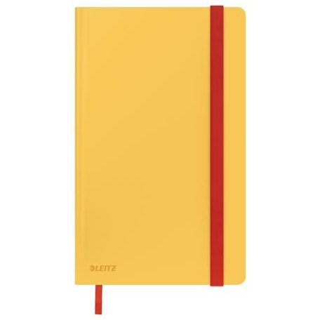LEITZ Beíró, A5, kockás, 80 lap, keményfedeles, LEITZ "Cosy Soft Touch", melegsárga