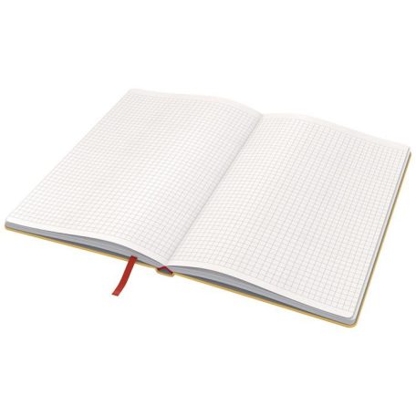 LEITZ Beíró, A5, kockás, 80 lap, keményfedeles, LEITZ "Cosy Soft Touch", melegsárga