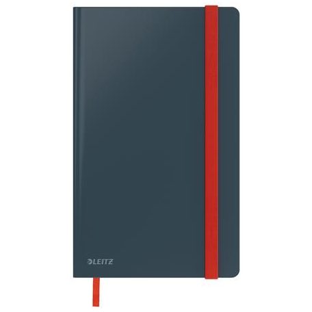 LEITZ Beíró, A5, kockás, 80 lap, keményfedeles, LEITZ "Cosy Soft Touch", bársonyszürke