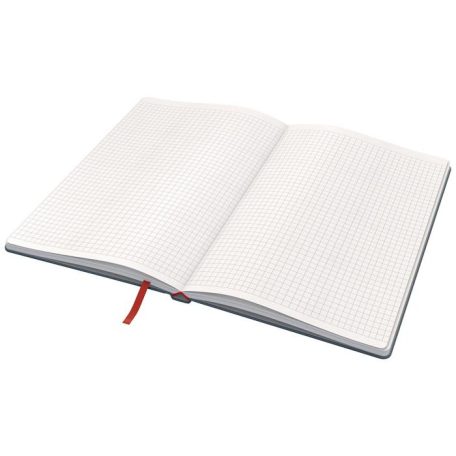 LEITZ Beíró, A5, kockás, 80 lap, keményfedeles, LEITZ "Cosy Soft Touch", bársonyszürke