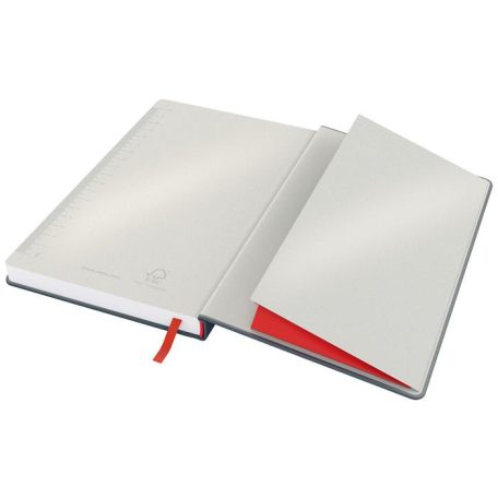 LEITZ Beíró, A5, kockás, 80 lap, keményfedeles, LEITZ "Cosy Soft Touch", bársonyszürke