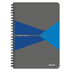   LEITZ Spirálfüzet, A5, kockás, 90 lap, laminált karton borító, LEITZ "Office", szürke-kék