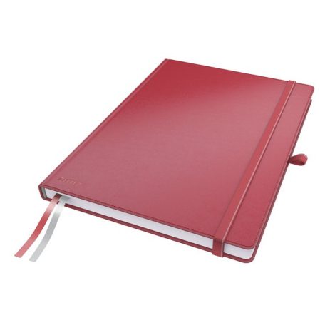 LEITZ Jegyzetfüzet, exkluzív, A4, vonalas, 80 lap, keményfedeles, LEITZ "Complete", piros