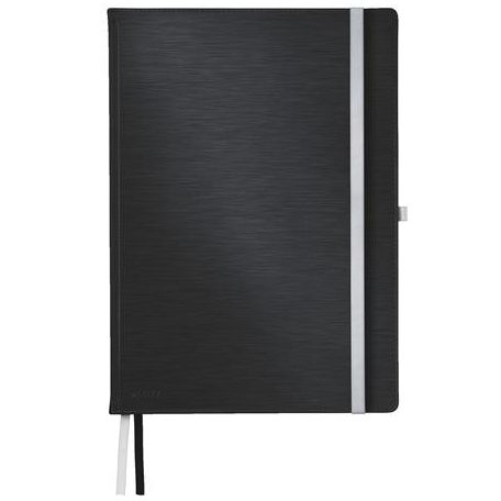 LEITZ Jegyzetfüzet, A4, vonalas, 80 lap, keményfedeles, LEITZ "Style", szaténfekete