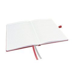   LEITZ Jegyzetfüzet, exkluzív, A5, kockás, 80 lap, keményfedeles, LEITZ "Complete", piros