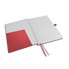 LEITZ Jegyzetfüzet, exkluzív, A5, kockás, 80 lap, keményfedeles, LEITZ "Complete", piros
