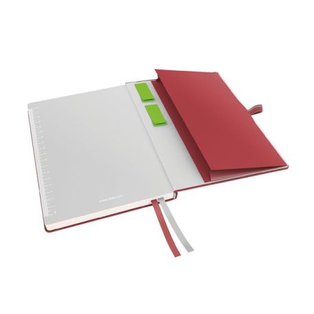 LEITZ Jegyzetfüzet, exkluzív, A5, kockás, 80 lap, keményfedeles, LEITZ "Complete", piros