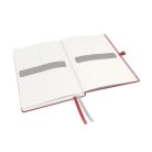 LEITZ Jegyzetfüzet, exkluzív, A5, vonalas, 80 lap, keményfedeles, LEITZ "Complete", piros
