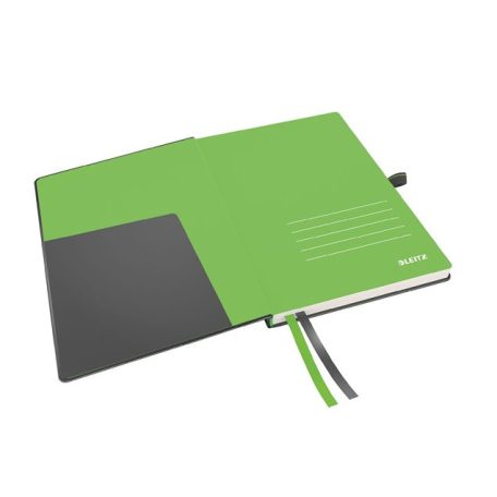 LEITZ Jegyzetfüzet, exkluzív, A5, vonalas, 80 lap, keményfedeles, LEITZ "Complete", fekete