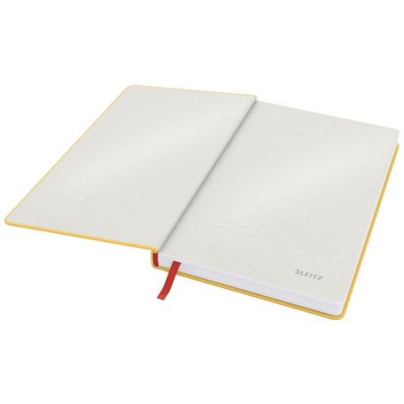 LEITZ Beíró, A5, vonalas, 80 lap, keményfedeles, LEITZ "Cosy Soft Touch", melegsárga