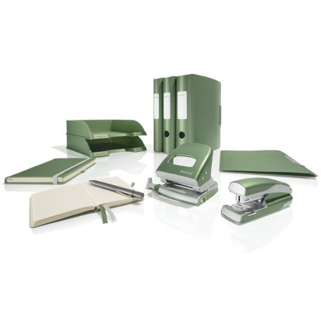 LEITZ Jegyzetfüzet, A5, vonalas, 80 lap, keményfedeles, LEITZ "Style", olajfazöld