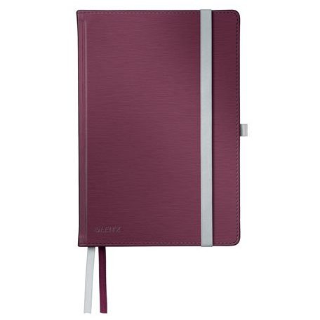 LEITZ Jegyzetfüzet, A5, kockás, 80 lap, keményfedeles, LEITZ "Style", gránátvörös