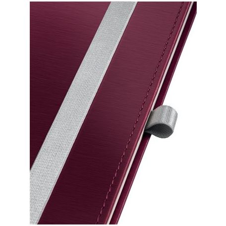 LEITZ Jegyzetfüzet, A5, kockás, 80 lap, keményfedeles, LEITZ "Style", gránátvörös