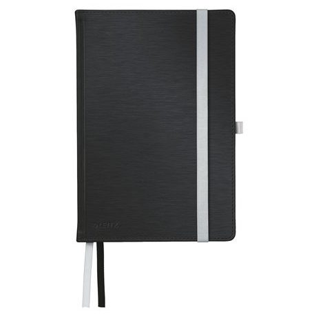 LEITZ Jegyzetfüzet, A5, kockás, 80 lap, keményfedeles, LEITZ "Style", szaténfekete