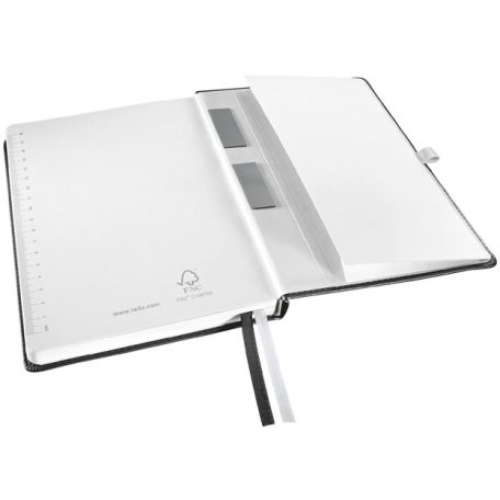 LEITZ Jegyzetfüzet, A5, kockás, 80 lap, keményfedeles, LEITZ "Style", szaténfekete