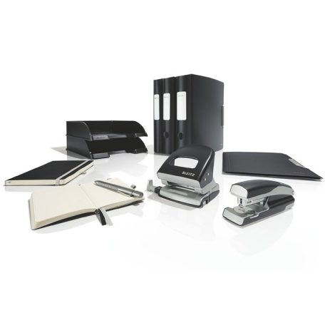 LEITZ Jegyzetfüzet, A5, kockás, 80 lap, keményfedeles, LEITZ "Style", szaténfekete