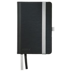   LEITZ Jegyzetfüzet, A6, kockás, 80 lap, keményfedeles, LEITZ "Style", szaténfekete
