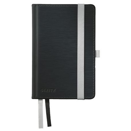 LEITZ Jegyzetfüzet, A6, kockás, 80 lap, keményfedeles, LEITZ "Style", szaténfekete