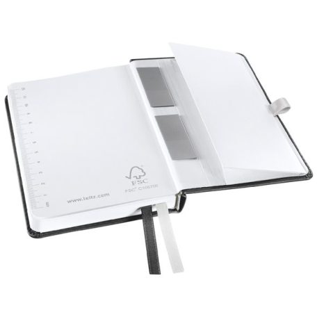 LEITZ Jegyzetfüzet, A6, kockás, 80 lap, keményfedeles, LEITZ "Style", szaténfekete