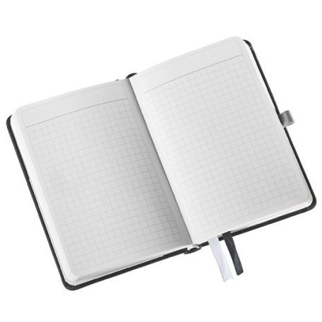 LEITZ Jegyzetfüzet, A6, kockás, 80 lap, keményfedeles, LEITZ "Style", szaténfekete