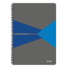 LEITZ Spirálfüzet, A4, kockás, 90 lap, PP borító, LEITZ "Office", szürke-kék