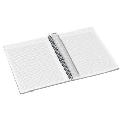   LEITZ Spirálfüzet, A4, kockás, 90 lap, PP borító, LEITZ "Office", szürke-zöld