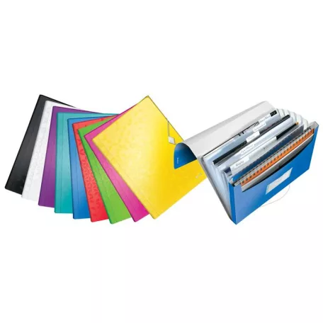 LEITZ Harmonikamappa, A4, PP, 6 rekeszes, LEITZ "Wow", piros