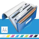 LEITZ Harmonikamappa, A4, PP, 6 rekeszes, LEITZ "Wow", kék