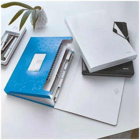 LEITZ Harmonikamappa, A4, PP, 6 rekeszes, LEITZ "Wow", kék