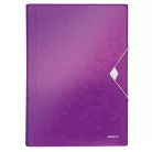 LEITZ Harmonikamappa, A4, PP, 6 rekeszes, LEITZ "Wow", lila