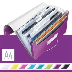   LEITZ Harmonikamappa, A4, PP, 6 rekeszes, LEITZ "Wow", lila
