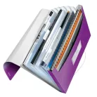 LEITZ Harmonikamappa, A4, PP, 6 rekeszes, LEITZ "Wow", lila