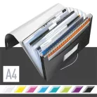 LEITZ Harmonikamappa, A4, PP, 6 rekeszes, LEITZ "Wow", fekete