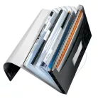 LEITZ Harmonikamappa, A4, PP, 6 rekeszes, LEITZ "Wow", fekete
