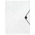 LEITZ Gumis mappa, PP, A4, LEITZ "Wow", fehér