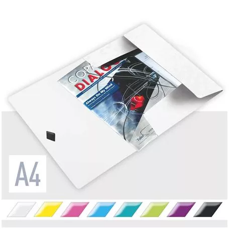 LEITZ Gumis mappa, PP, A4, LEITZ "Wow", fehér