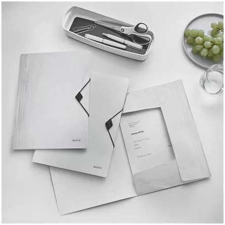 LEITZ Gumis mappa, PP, A4, LEITZ "Wow", fehér