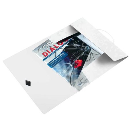 LEITZ Gumis mappa, PP, A4, LEITZ "Wow", fehér