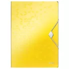 LEITZ Gumis mappa, PP, A4, LEITZ "Wow", sárga