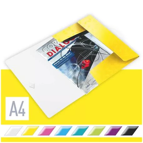 LEITZ Gumis mappa, PP, A4, LEITZ "Wow", sárga