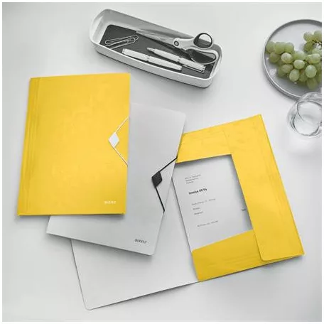 LEITZ Gumis mappa, PP, A4, LEITZ "Wow", sárga