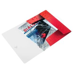 LEITZ Gumis mappa, PP, A4, LEITZ "Wow", piros