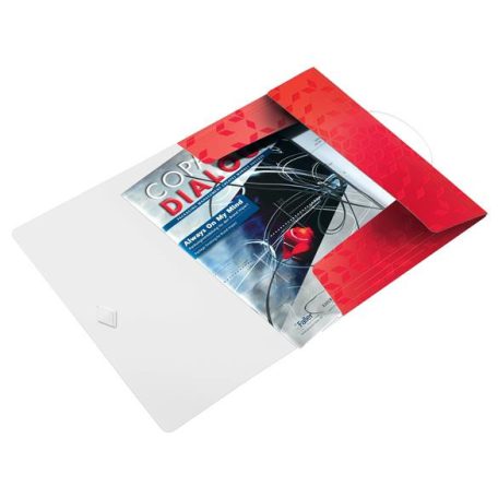 LEITZ Gumis mappa, PP, A4, LEITZ "Wow", piros