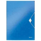 LEITZ Gumis mappa, PP, A4, LEITZ "Wow", kék