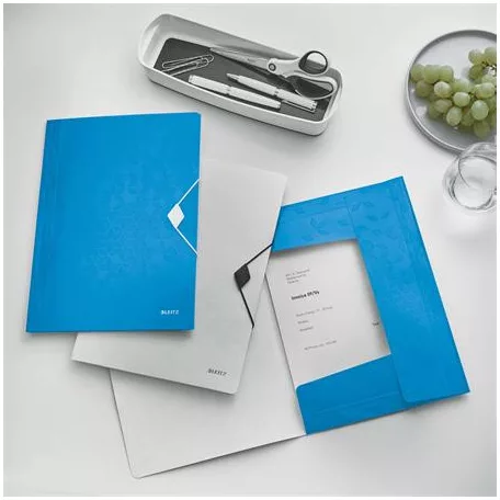 LEITZ Gumis mappa, PP, A4, LEITZ "Wow", kék