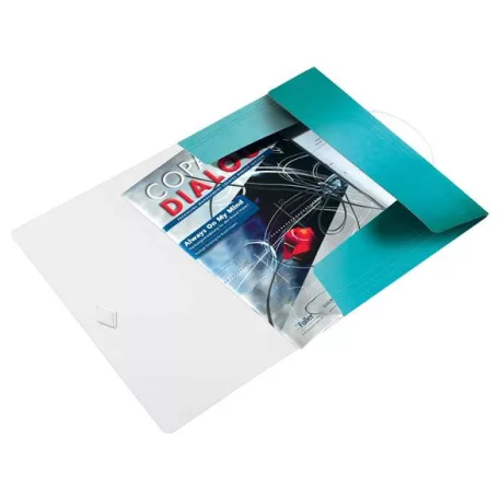 LEITZ Gumis mappa, PP, A4, LEITZ "Wow", jégkék