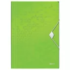 LEITZ Gumis mappa, PP, A4, LEITZ "Wow", zöld