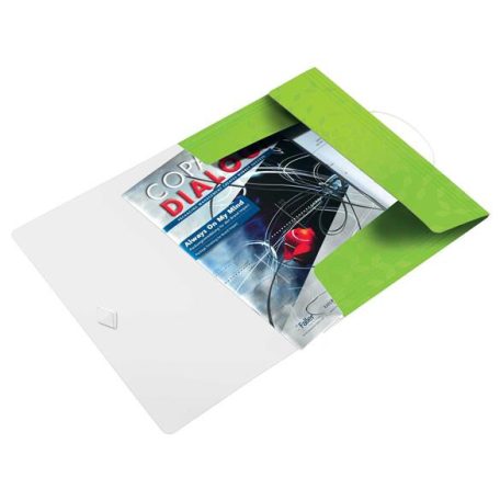 LEITZ Gumis mappa, PP, A4, LEITZ "Wow", zöld