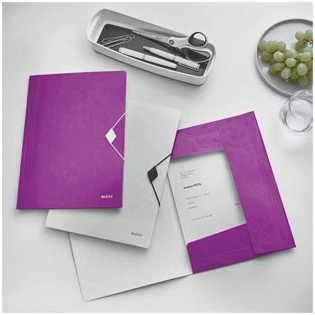 LEITZ Gumis mappa, PP, A4, LEITZ "Wow", lila